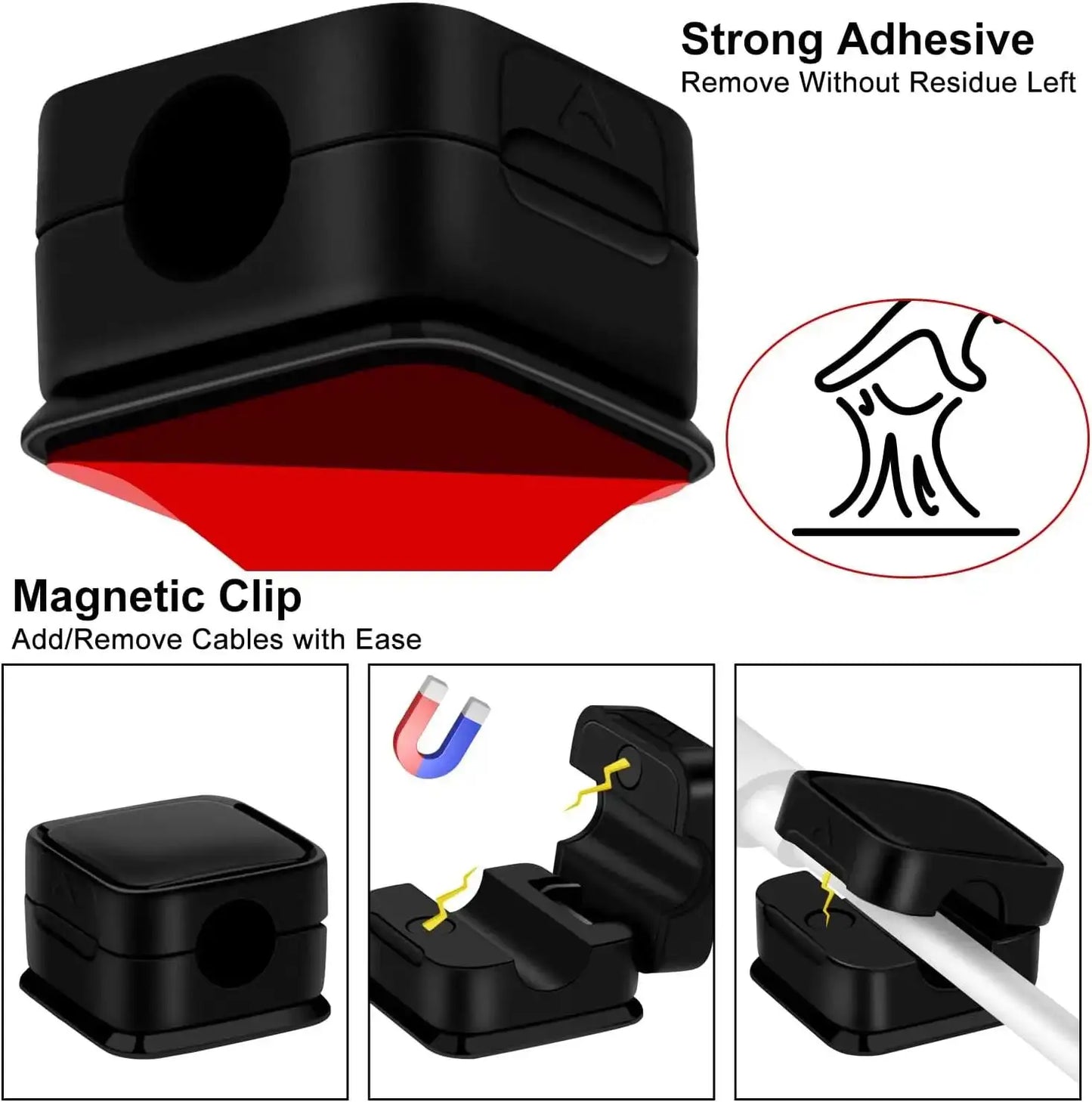 6x Magnetic Holder Cable Organizer